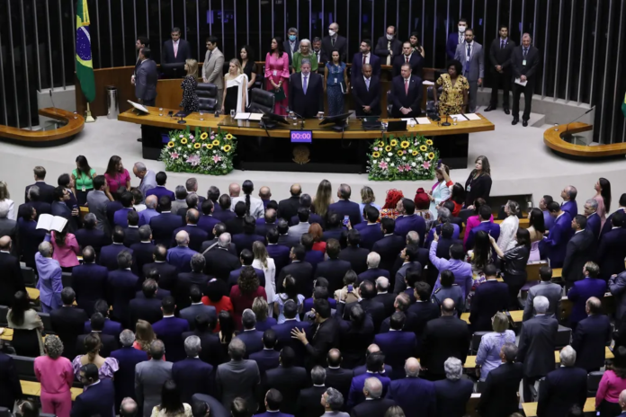 Cerimônia de posse dos Deputados Federais da 57ª legislatura — Foto: Bruno Spada/Câmara dos Deputados